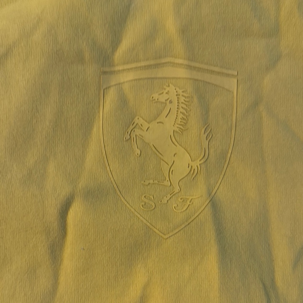 Ferrari Yellow Embossed Logo Fabric